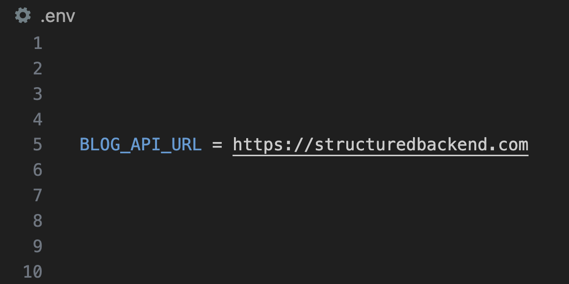 Example of a URL environment variable