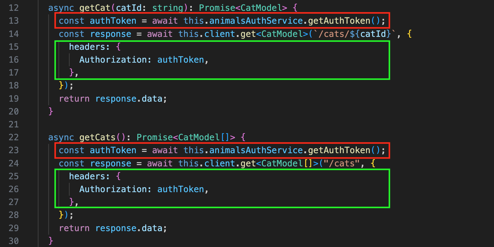 Merge request with repetition marked