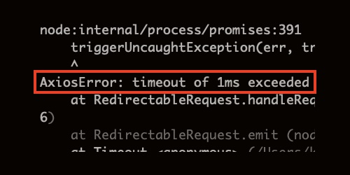 Example of a timeout error